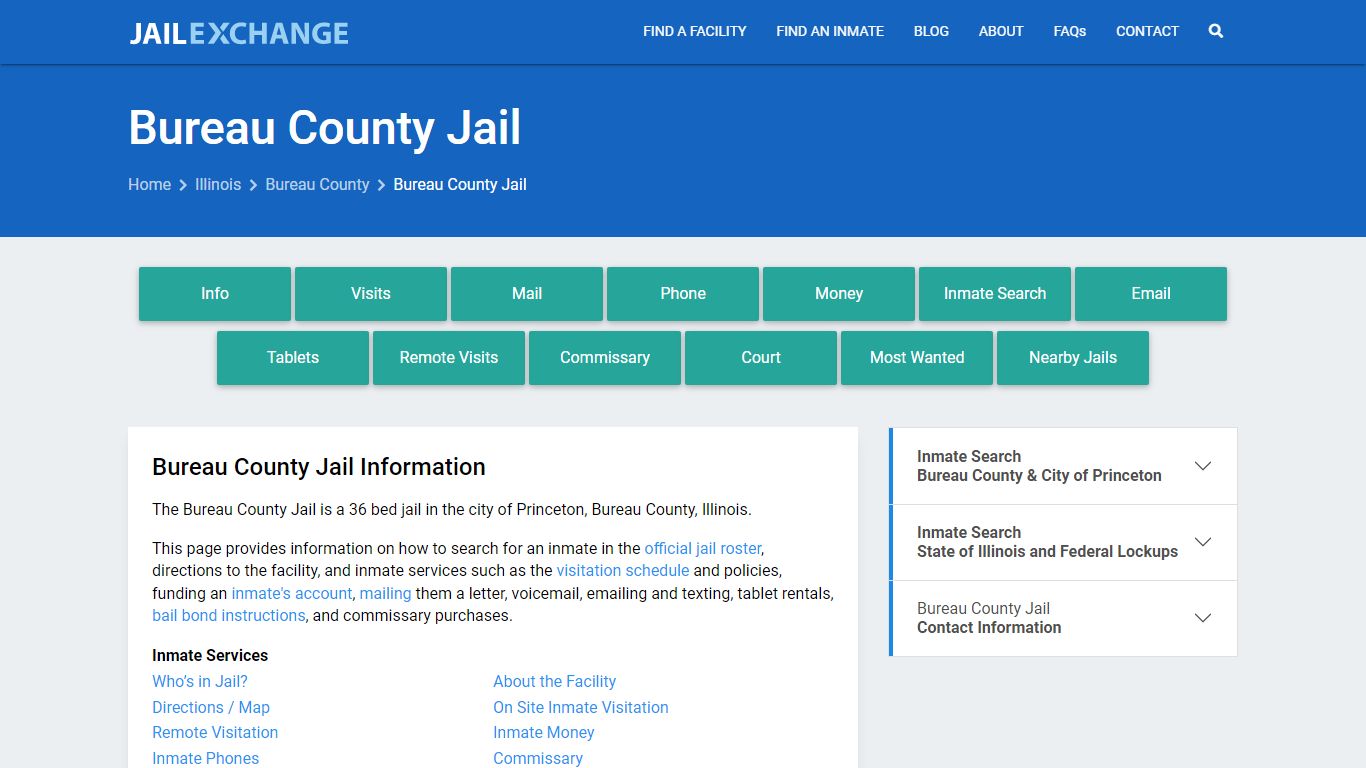 Bureau County Jail, IL Inmate Search, Information